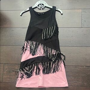Flowers by Zoe Black & Pink Fringe Tank Dress